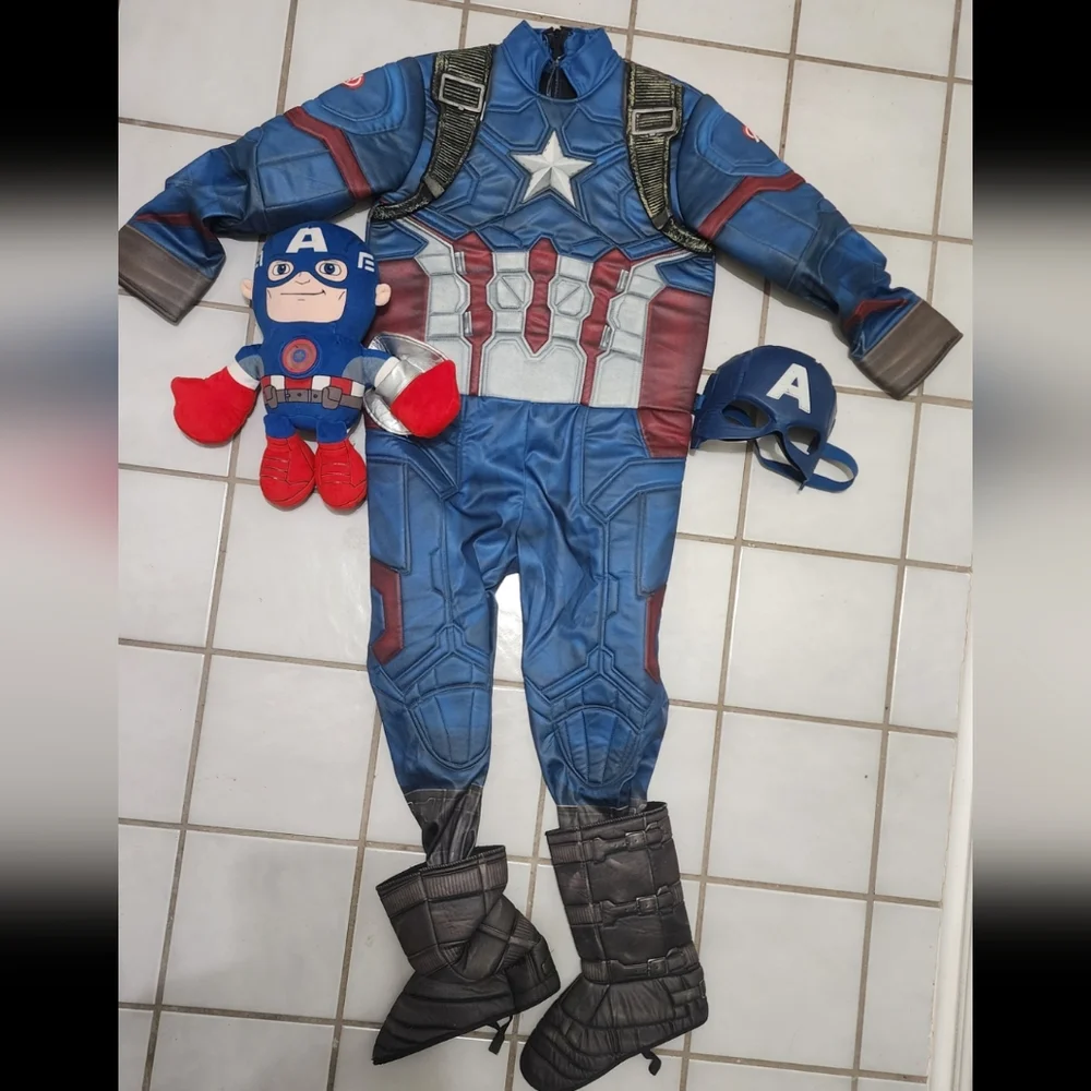 Kids Captain America Costume - Blue and Red - Picture 1 of 5